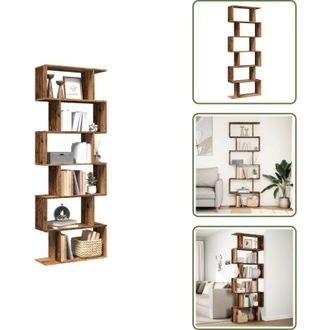 vidaXL Truciolato - vidaXL Libreria Divisorio 6Ripiani Legno Antico 70x24x193cm Truciolato - Diviso