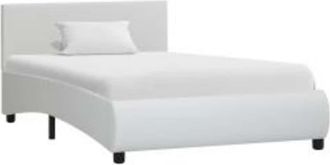 vidaXL Estructura Cama Con Led Cuero Sint&eacute;tico Blanco 100x200 Cm Vidaxl