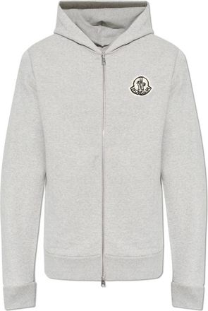 Moncler Hoodies & sweatvesten, Heren, Grijs, 2Xl, Katoen, Zip-through Hoodie