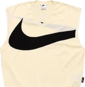 Nike Swoosh Sweater Vest Asia Sizing White Black FD2874-113