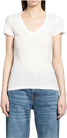 James Perse Sheer Slub Casual V Neck