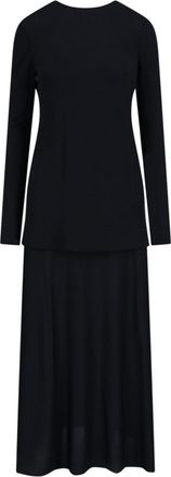 Jil Sander Black Layered Midi Dress