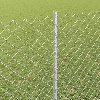 Berkfield Home Stylish Chain Link Fence with 20 U Posts Silver 1.6x10 m Steel