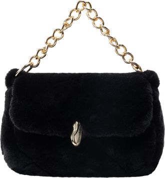 Faina Schoudertas van imitatiebont Dames zwart