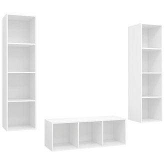Berkfield Home 3 Piece TV Cabinet Set White Engineered Wood