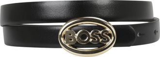 HUGO BOSS Leren herenriem met gesp (Zwart)