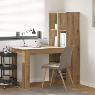 vidaXL Vidaxl - Scrivania con lo scaffale rovere artigianale 122 x 67 x 145 cm