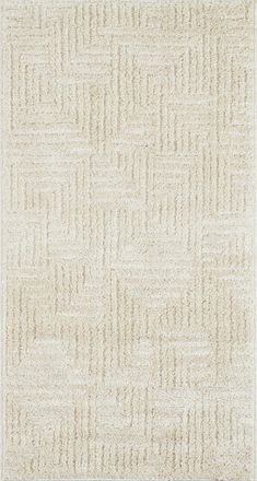 Nazar Rugs Alfombra geom&eacute;trica en relieve de color crema - 80x150 cm