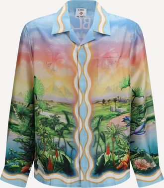Casablanca Tennis Club printed silk twill Shirt Male XL