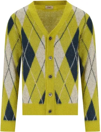 Bob Bob Taylor Acid Green Diamond Cardigan