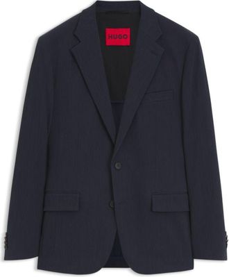 HUGO BOSS Slim-fit suit jacket in performance-stretch seersucker