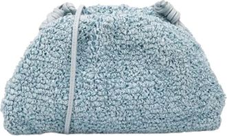 Bottega Veneta Pre-owned Clutches, female, Blue, Size: ONE SIZE Pre-owned Raffia Crossbody Bag