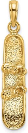 Diamond2Deal 14k Yellow Gold Solid Polished 3-D Snowboard Charm Pendant