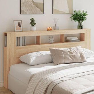 vidaXL Cabecero Led Madera Ingenier&iacute;a Roble Sonoma 200x18,5x103,5 Cm Vidaxl