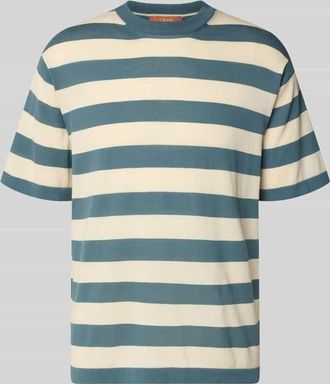 Cruna T-Shirt mit geripptem Rundhalsausschnitt in Hellblau, Gr&ouml;&szlig;e 48