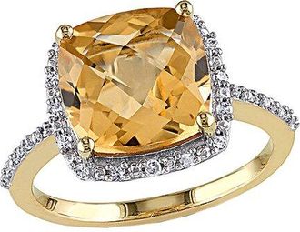 Rina Limor 10K 4.10 Ct. Tw. Diamond & Citrine Ring