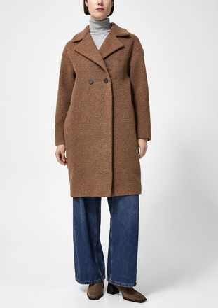 Harris Wharf London Womens Boucl&eacute; double-breasted overcoat