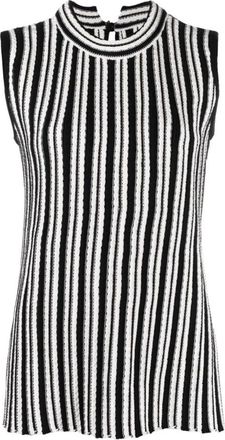 Jil Sander Elegante Witte Katoenen Top - Dames - Tops zonder mouwen - Veelkleurig - S - Katoen - Tops