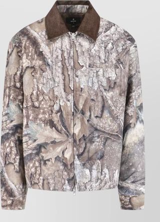 Represent camouflage long sleeve collared jacket