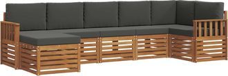 vidaXL Conjunto De Sof&aacute;s De Exterior 7 Uds. Natural Y Antracita Vidaxl