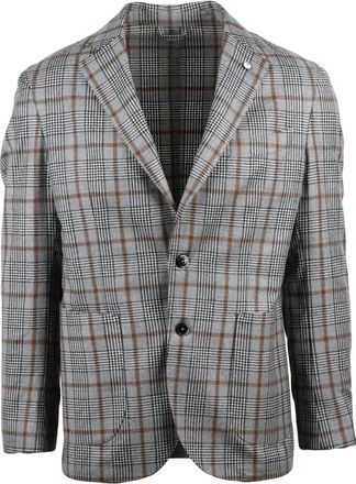 L.B.M. 1911 Checkered Wool Jacket with Rounded Silhouette by L. B.M. 1911