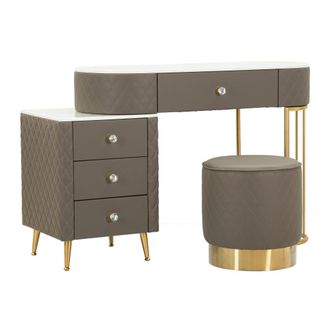 Mauro Ferretti Tocador gris con puf 120x40x75 cm puf &oslash; 36x39 cm