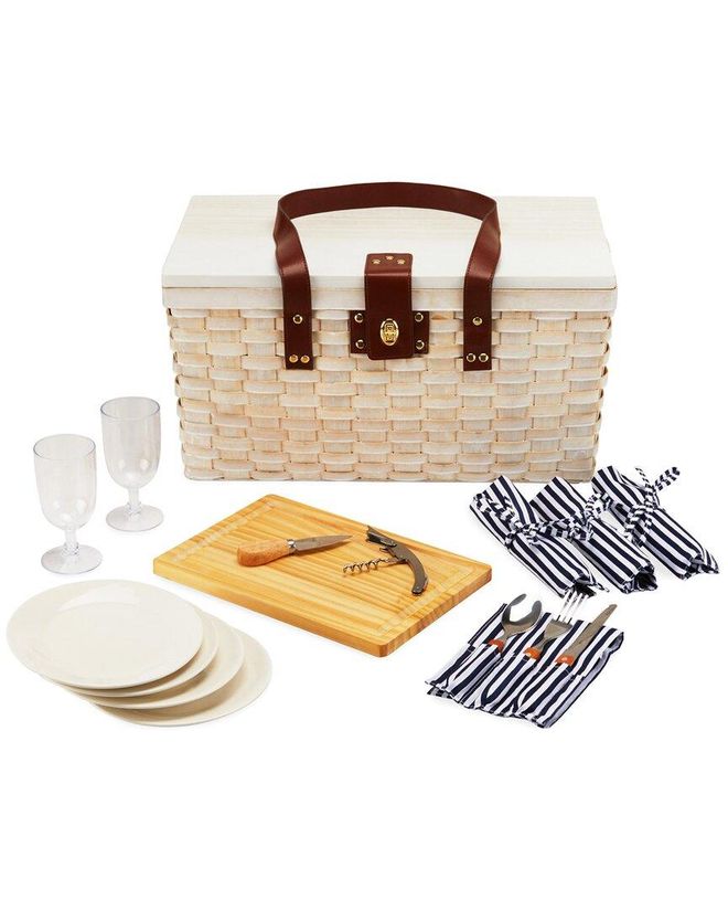 Tahoe Cream Picnic Basket for Four