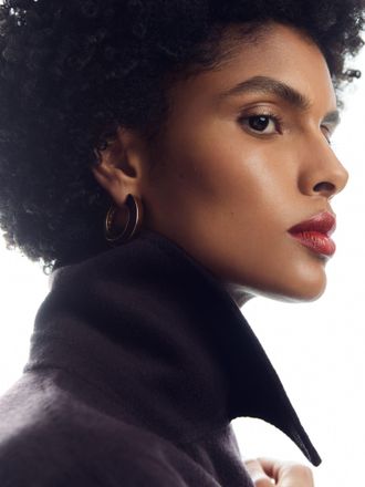 Reiss Gold Tone Twist Enamel Hoop Earrings