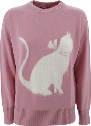 Max Mara Hot Mohair Sweater With Cat Design