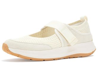 FitFlop F-mode Flow Knit/Suede Mary Janes Womens Shoes Cream : 8.5 M (B)
