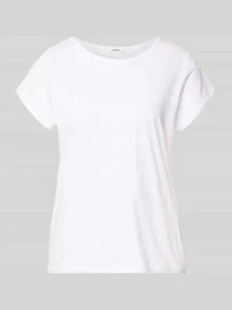 s.Oliver Red Label Regular Fit T-Shirt aus Baumwoll-Flammgarn in Weiss, Gr&ouml;&szlig;e 34