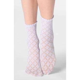 Orobl&ugrave; Lace Crew Socks in Lilac at Nordstrom