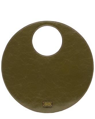 Frances Valentine Juno Round Crinkled Leather Crossbody