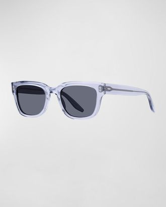 Barton Perreira Men & apos;s Stax Clear Plastic Rectangle Sunglasses