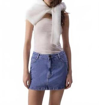 American Vintage Joybird Mini Denim Skirt In Pink Blue