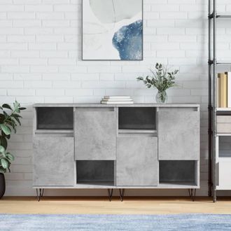 vidaXL Aparadores 2 Uds Madera Contrachapada Gris Hormig&oacute;n Vidaxl
