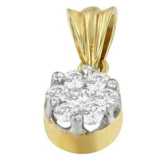 House of Brilliance 14K Yellow Gold 1/2 cttw Round Cut Diamond Circle Pendant Necklace at Nordstrom