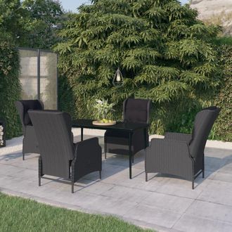 vidaXL Juego De Comedor De Jard&iacute;n 5 Piezas Gris Oscuro Vidaxl