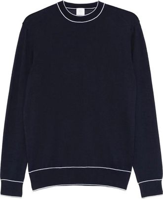 Eleventy Round Neck Sweater Blue White