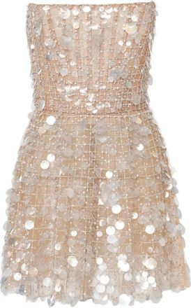 Carolina Herrera Abito corto con paillettes - Toni neutri