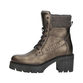 Mustang Lace-up Boots - Dames - Veterlaarzen - Grijs - 39 EU - Leer - Schoenen