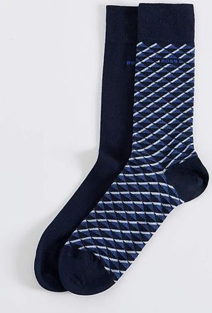 HUGO BOSS 2 Pack Mini Pattern Socks- Navy