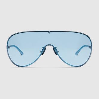 Gucci Mask Frame Sunglasses, Blue