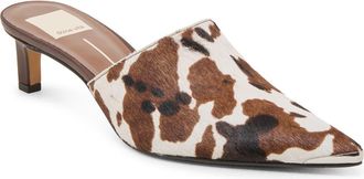 Dolce Vita Lexy Pointed Toe Kitten Heel Mule in Cocoa Taurus Calf Hair at Nordstrom, Size 7.5