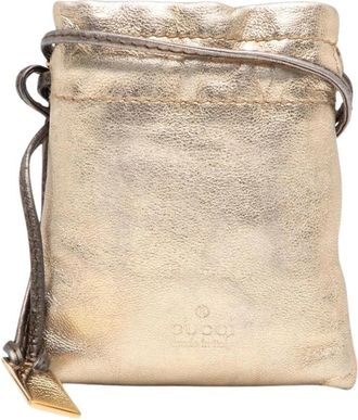 Gucci Pre-owned Drawstring Pouch - Dames - Vintage Mini Tas - Geel - ONE Size - Vintage