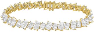 Diana M. Jewels 14kt Yellow Gold 26.00cts Lab Grown Slanted Radiant Diamond Tennis Bracelet