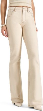 Mani&egrave;re De Voir Abbie Stacked Fit And Flare Jeans in Cream at Nordstrom, Size 10