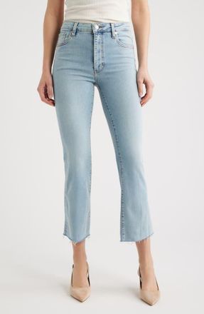 Frame Denim The Reboot High Waist Crop Flare Jeans in Tribute Raw Fray at Nordstrom, Size 31