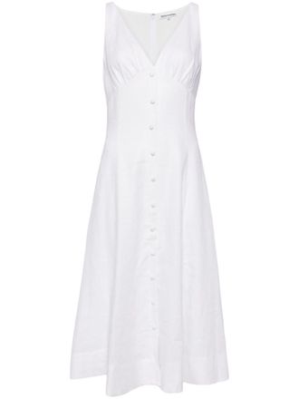 Reformation Sebastien linen V-neck dress - White