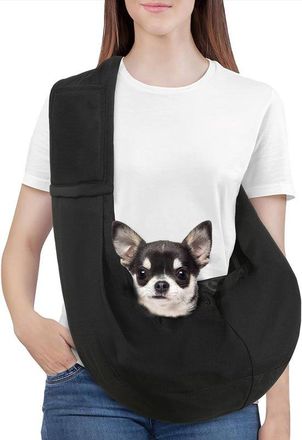 OEM Transport&iacute;n Port&aacute;til Y Reversible Para Perros Peque&ntilde;os Y Gatos Con Arn&eacute;s De Seguridad, Ideal Para Paseos Y Viajes, Color Negro